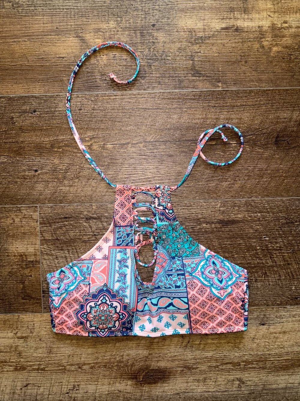 GOSSIP Mandala Design swim top MEDIUM EUC Like New